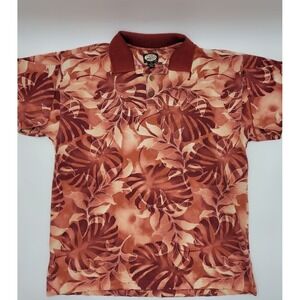 VTG VINTAGE TOMMY BAHAMA FLORAL MESH POLO SHIRT MEN SIZE MEDIUM #C442